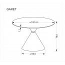 Стол обеденный HALMAR GARET белый мрамор/черный 120